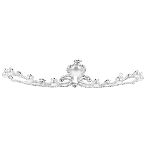 OUNONA Wasser Krone Braut Tiara mit Perlen und Strass Hochzeit Haarschmuck für Festliche Anlässe Verlobung Party von OUNONA
