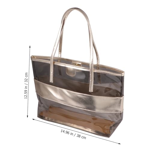 OUNONA Wasserdichte Transparente PVC Schultertasche Damen Kreative Tote Bag mit Kleinem Geldbeutel Strand Shopping Alltag Sommer Tasche von OUNONA
