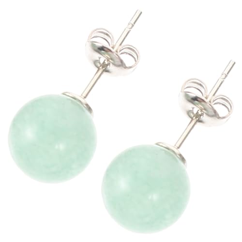 OUNONA Wassergrüne Ohrstecker Rundperlen Damen Ohrringe Hypoallergen Modisch Elegant Schmuck von OUNONA