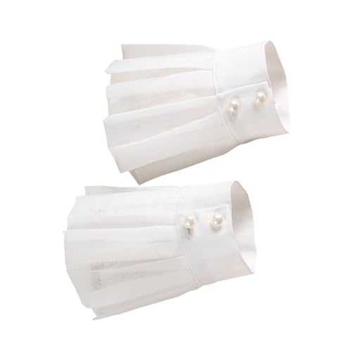 OUNONA Weiche Spitzen Manschetten Damen Fake Abnehmbare Rüschen Handgelenk Zubehör Weiß Elegant für Blusen Pullover Kleid Party Alltag von OUNONA