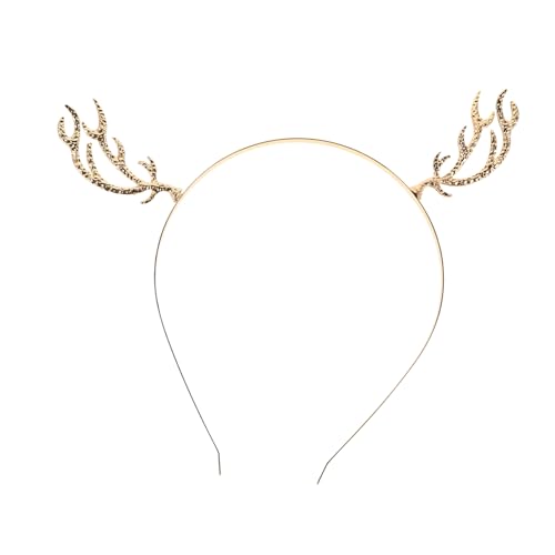 OUNONA Rentier Stirnband Mit Elchhorn-design Haarreif Aus Legierung Mit Strass Elchhorn-kopfschmuck Für Damen Für Weihnachts-party Und Cosplay von OUNONA