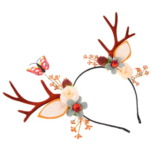 OUNONA Weihnachtliches Rentiergeweih Haarband Lustiges Party Stirnband für Festliche Anlässe Leicht und Bequem für Weihnachtsfeiern und Kostüm Accessoires von OUNONA
