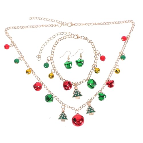 OUNONA Weihnachts Tropfenohrringe Schmuck Handgelenkglocken Armbänder Weihnachtsohrringe Weihnachts Tropfenohrringe Glöckchen Armbänder von OUNONA