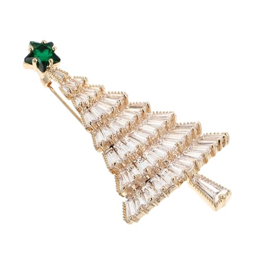 OUNONA Weihnachtsbaum Brosche Legierung Elegantes Design für Frauen Weihnachtsdekoration und Festliche Anlässe Langlebig und Leicht mit Funkelndem Zirkonia von OUNONA