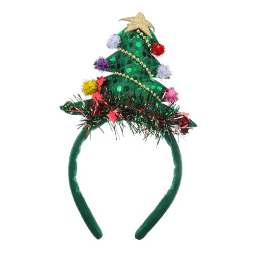 OUNONA Weihnachtsbaum Haarreifen mit Glocke Leichtes Stirnband Damen und Mädchen Haarschmuck für Weihnachtsfeier Karneval und Party von OUNONA