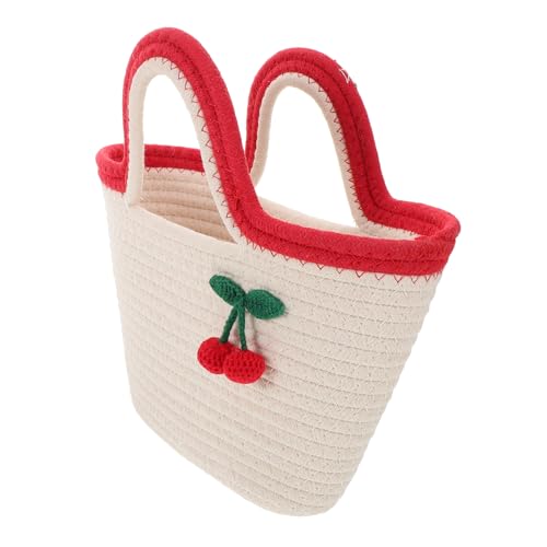 OUNONA Woven Tote Handbag aus Baumwollfaden Langlebige Sommer Strandtasche mit Kirschmuster Leichter und Geräumiger Damen Reisebeutel für Hochzeit Urlaub und Alltag OUNONA Woven Tote Handbag aus Baumwollfaden Langlebige Sommer Strandtasche mit Kirschmuster Leichter und Geräumiger Damen Reisebeutel für Hochzeit Urlaub und Alltag von OUNONA