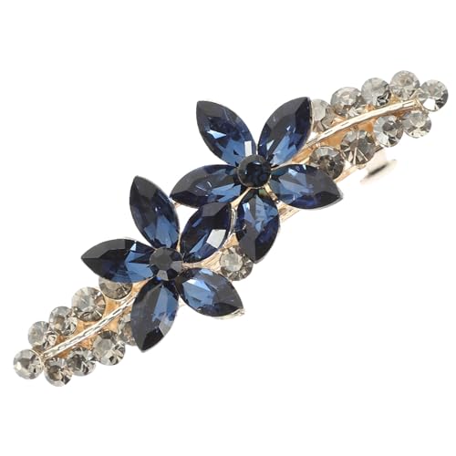 OUNONA Wunderschöner Strass Haarklammer Damen Vintage Haarspange mit Kristallblumen Design Kleiner Rutschfester Haarclip für Dünnes Haar Haarschmuck Accessoire für Festliche Anlässe von OUNONA