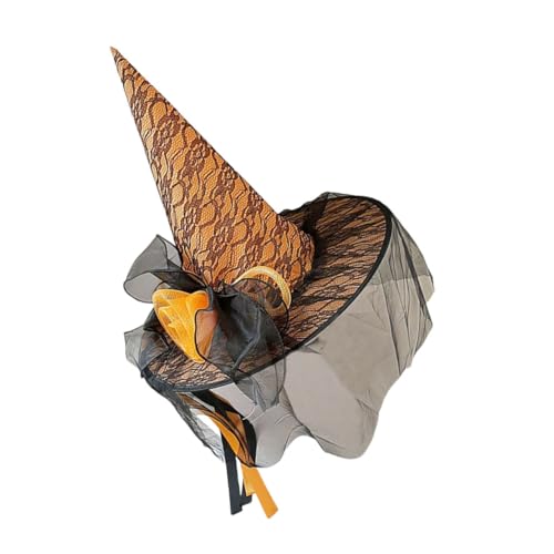 OUNONA Zaubererhut Für Damen Halloween Party Kostüm Zubehör Mit Blumen Und Schlauch Aus Leichtem Material Für Cosplay Und Feiern von OUNONA