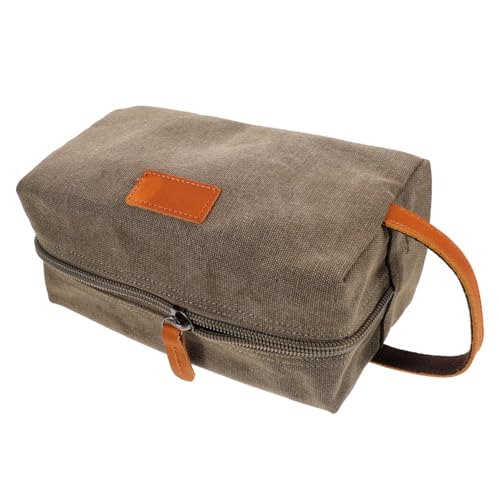 OUNONA wasserdichte Retro Canvas Kosmetiktasche Reise Make up Organizer Leichtes Strapazierfähiges Kulturbeutel mit Großem Fassungsvermögen und Modischem Design für Damen von OUNONA
