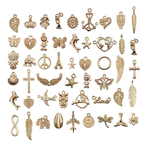 OUOULAJY 50 x Halsketten Armbänder Anhänger DIY Schmuckherstellung Charms Perlen von OUOULAJY