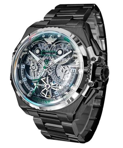 OUPINKE herrenuhren Automatische mechanische Armbanduhr Klassisch Saphirkristall Tourbillon Uhr in Zusammenarbeit mit Designern von OUPINKE