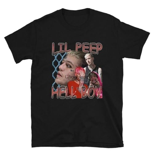 Lil-Peep-Rapper-Hip-Hop-Short-Sleeve-Unisex-T-Shirt-Lil-Peep-Hell-Boy-Shirt Black XL von OUQIAO
