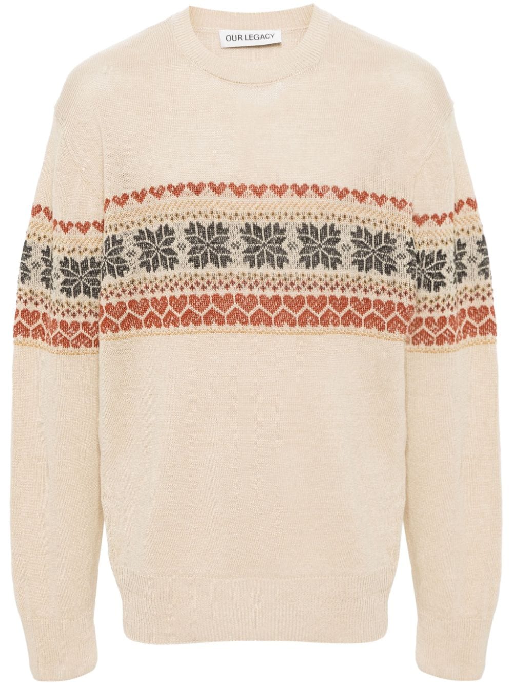 OUR LEGACY Pullover mit Snow-Fairisle-Motiv - Nude von OUR LEGACY