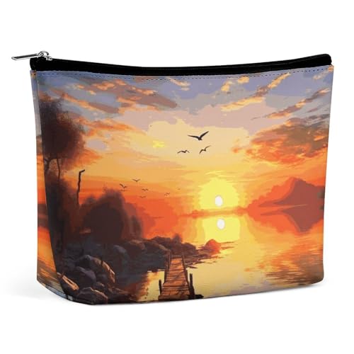 OURTEV Make-up-Tasche für Damen, tragbare Kosmetiktasche, Sonnenuntergang, Landschaft, Reisen, Make-up-Tasche, Kulturbeutel für Damen, Stil, Einheitsgröße, Stil:, Einheitsgröße OURTEV Make-up-Tasche für Damen, tragbare Kosmetiktasche, Sonnenuntergang, Landschaft, Reisen, Make-up-Tasche, Kulturbeutel für Damen, Stil, Einheitsgröße, Stil:, Einheitsgröße von OURTEV