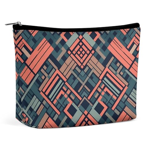 OURTEV Make-up-Tasche für Damen, tragbare Kosmetiktasche, dunkles Streifenmuster, Reise-Make-up-Tasche, Kulturbeutel für Damen, Stil, Einheitsgröße, Stil:, Einheitsgröße OURTEV Make-up-Tasche für Damen, tragbare Kosmetiktasche, dunkles Streifenmuster, Reise-Make-up-Tasche, Kulturbeutel für Damen, Stil, Einheitsgröße, Stil:, Einheitsgröße von OURTEV
