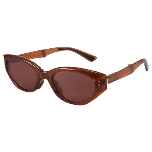 OUSHOP Damen Retro Polarisierte Sonnenbrille Anti-UV Fahren Wandern Angeln Sport Sonnenbrille Klappschutz Reisen,Braun,One Size von OUSHOP