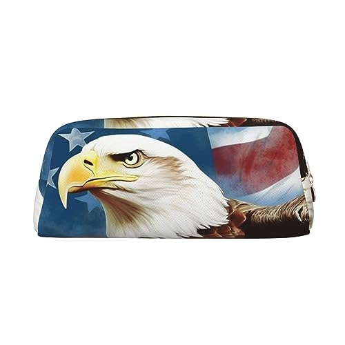 American Eagle Make-up-Tasche, Leder, Federmäppchen, Reise-Kulturbeutel, Kosmetiktasche, tägliche Aufbewahrungstasche für Frauen, gold, Einheitsgröße, Taschen-Organizer von OUSIKA