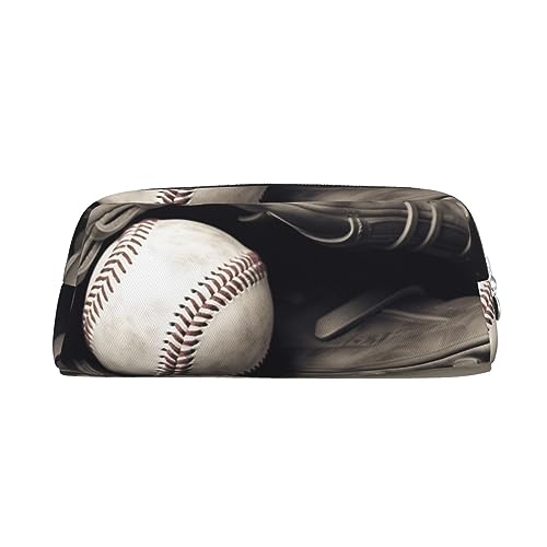 Baseball- und Handschuh-Make-up-Tasche, Leder, Federmäppchen, Reise-Kulturbeutel, Kosmetiktasche, tägliche Aufbewahrungstasche für Frauen, silber, Einheitsgröße, Taschen-Organizer von OUSIKA