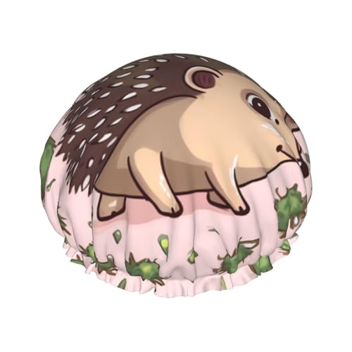 Duschhaube, wiederverwendbar, für Damen, langes Haar, doppellagig, wasserdicht, Cartoon-Igel, elastischer Duschhut, Haarschutz für Damen, Spa-Salon Duschhaube, wiederverwendbar, für Damen, langes Haar, doppellagig, wasserdicht, Cartoon-Igel, elastischer Duschhut, Haarschutz für Damen, Spa-Salon von OUSIKA