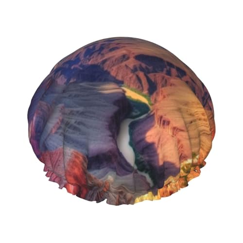 Duschhaube, wiederverwendbar, für Damen, langes Haar, doppellagig, wasserdicht, Haarkappen, Schönheit, Grand Canyon, elastischer Duschhut, Haarschutz für Damen, Spa-Salon Duschhaube, wiederverwendbar, für Damen, langes Haar, doppellagig, wasserdicht, Haarkappen, Schönheit, Grand Canyon, elastischer Duschhut, Haarschutz für Damen, Spa-Salon von OUSIKA