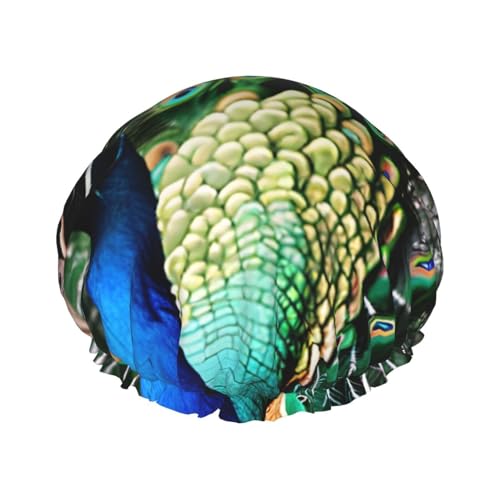 Duschhaube, wiederverwendbar, für Damen, langes Haar, doppellagig, wasserdicht, Pfau, elastischer Duschhut, Haarschutz für Damen, Spa-Salon Duschhaube, wiederverwendbar, für Damen, langes Haar, doppellagig, wasserdicht, Pfau, elastischer Duschhut, Haarschutz für Damen, Spa-Salon von OUSIKA