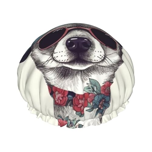 Duschhaube, wiederverwendbar, für Damen, langes Haar, doppellagig, wasserdicht, für Chihuahua, Hund, elastisch, Duschhut, Haarschutz für Damen, Spa-Salon Duschhaube, wiederverwendbar, für Damen, langes Haar, doppellagig, wasserdicht, für Chihuahua, Hund, elastisch, Duschhut, Haarschutz für Damen, Spa-Salon von OUSIKA