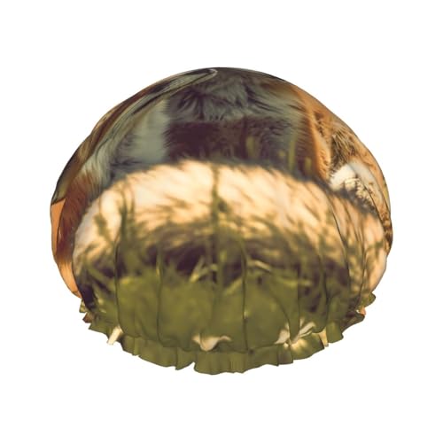 Duschhaube, wiederverwendbar, für Damen, langes Haar, doppellagig, wasserdicht, für Sommer, zwei Fuchs, Tiere, elastischer Duschhut, Haarschutz für Damen, Spa, Salon Duschhaube, wiederverwendbar, für Damen, langes Haar, doppellagig, wasserdicht, für Sommer, zwei Fuchs, Tiere, elastischer Duschhut, Haarschutz für Damen, Spa, Salon von OUSIKA
