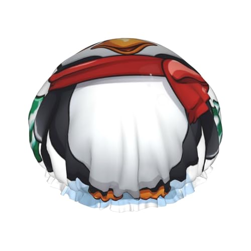 Duschhaube, wiederverwendbar, für Damen, langes Haar, doppellagig, wasserdicht, für Weihnachten, Pinguin, elastischer Duschhut, Haarschutz für Damen, Spa-Salon Duschhaube, wiederverwendbar, für Damen, langes Haar, doppellagig, wasserdicht, für Weihnachten, Pinguin, elastischer Duschhut, Haarschutz für Damen, Spa-Salon von OUSIKA