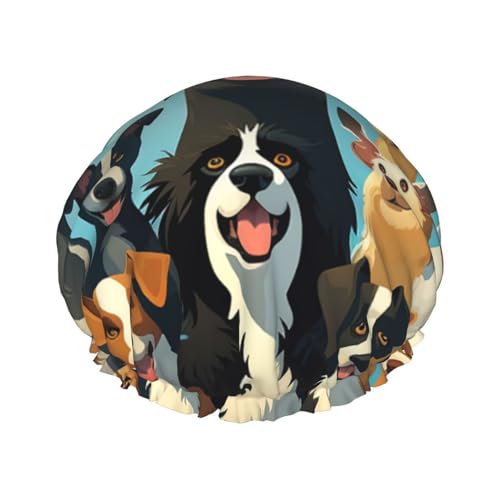 Duschhaube, wiederverwendbar, für Damen, langes Haar, doppellagig, wasserdicht, für eine große Gruppe von Hunden, elastischer Duschhut, Haarschutz für Damen, Spa-Salon Duschhaube, wiederverwendbar, für Damen, langes Haar, doppellagig, wasserdicht, für eine große Gruppe von Hunden, elastischer Duschhut, Haarschutz für Damen, Spa-Salon von OUSIKA