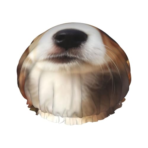 Duschhaube, wiederverwendbar, für Damen, langes Haar, doppellagig, wasserdicht, niedlicher Hund, elastischer Duschhut, Haarschutz für Damen, Spa-Salon Duschhaube, wiederverwendbar, für Damen, langes Haar, doppellagig, wasserdicht, niedlicher Hund, elastischer Duschhut, Haarschutz für Damen, Spa-Salon von OUSIKA