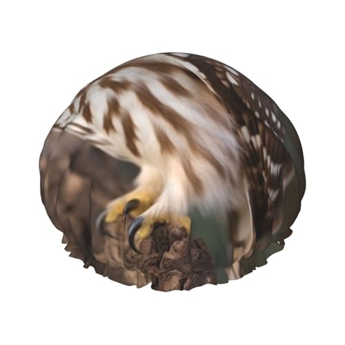 Duschhaube, wiederverwendbare Badekappen für Damen, langes Haar, doppellagig, wasserdicht, Haarkappen, Wildtiere, Tiere, Eule, elastischer Duschhut, Haarschutz für Damen, Spa, Salon Duschhaube, wiederverwendbare Badekappen für Damen, langes Haar, doppellagig, wasserdicht, Haarkappen, Wildtiere, Tiere, Eule, elastischer Duschhut, Haarschutz für Damen, Spa, Salon von OUSIKA