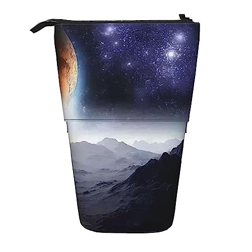 Galaxy Planet Nature Ständer Stiftehalter Teleskopisches Federmäppchen Stifttasche Make-up-Tasche Organizer für Büro, Galaxie Planet Natur, Einheitsgröße, Taschen-Organizer von OUSIKA