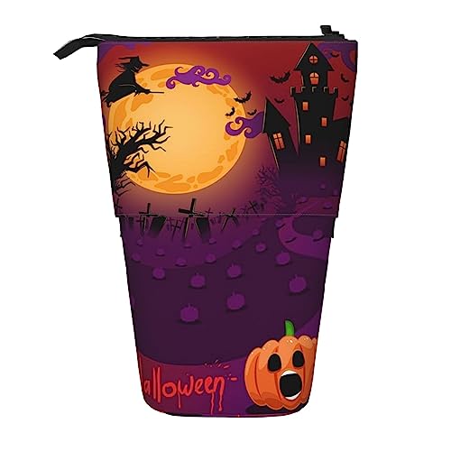 Galaxy Planet Nature Ständer Stiftehalter Teleskopisches Federmäppchen Stifttasche Make-up-Tasche Organizer für Büro, glücklich halloween, Einheitsgröße, Taschen-Organizer von OUSIKA