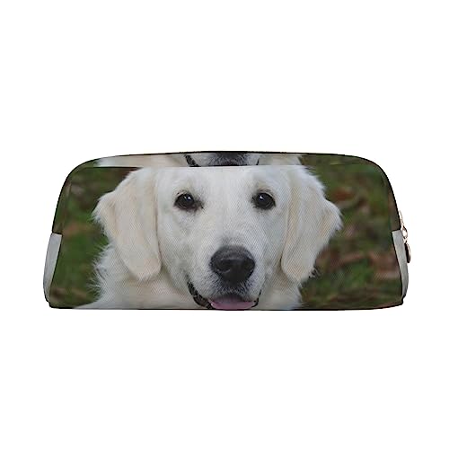 Golden Retriever Druck Bleistift Fall Wasserdicht Leder Bleistift Beutel Reise Comestic Tasche Aufbewahrungstasche Für Arbeit Büro, goldfarben, Einheitsgröße, Kunst von OUSIKA