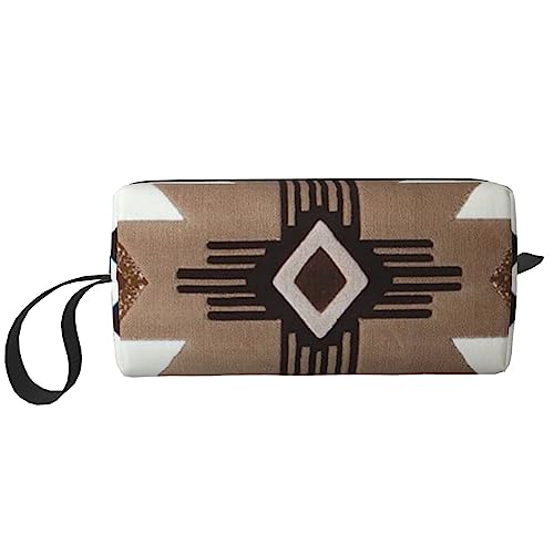 Indianer-Kosmetiktaschen für Frauen, tragbare Make-up-Tasche, Reise-Aufbewahrungstasche, tägliche Empfangstasche, große Kapazität, Kulturbeutel, weiß, Einheitsgröße von OUSIKA