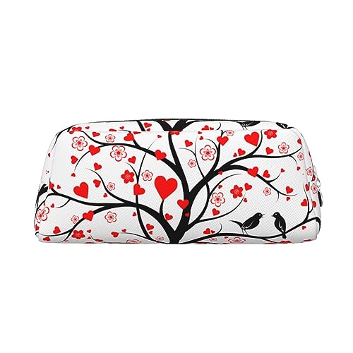 Love Heart Tree Make-up-Tasche Leder Federmäppchen Reise Kulturbeutel Kosmetiktasche tägliche Aufbewahrungstasche für Frauen, silber, Einheitsgröße, Taschen-Organizer von OUSIKA