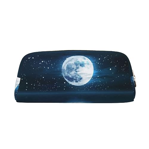 Night Sky Make-up-Tasche Leder Federmäppchen Reise Kulturbeutel Kosmetiktasche Tägliche Aufbewahrungstasche für Frauen, gold, Einheitsgröße, Taschen-Organizer von OUSIKA