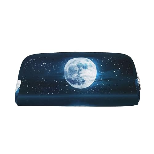 Night Sky Make-up-Tasche Leder Federmäppchen Reise Kulturbeutel Kosmetiktasche Tägliche Aufbewahrungstasche für Frauen, silber, Einheitsgröße, Taschen-Organizer von OUSIKA