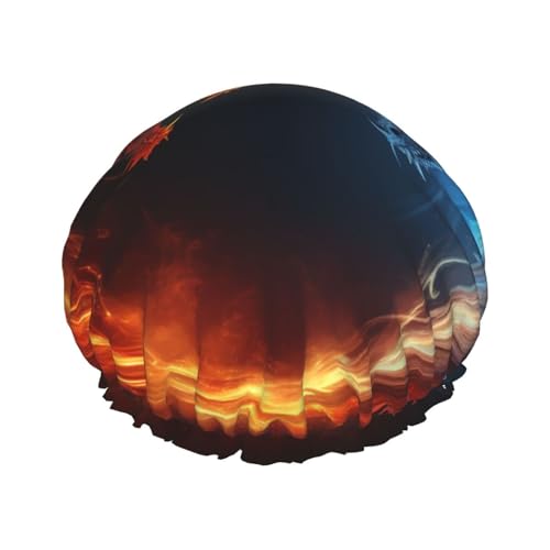 OUSIKA Duschhaube, wiederverwendbar, für Damen, langes Haar, doppellagig, wasserdicht, Feuer- und Eisdrachen, elastischer Duschhut, Haarschutz für Damen, Spa-Salon OUSIKA Duschhaube, wiederverwendbar, für Damen, langes Haar, doppellagig, wasserdicht, Feuer- und Eisdrachen, elastischer Duschhut, Haarschutz für Damen, Spa-Salon von OUSIKA