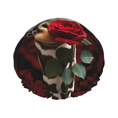 OUSIKA Duschhaube, wiederverwendbar, für Damen, langes Haar, doppellagig, wasserdicht, Giraffe, küssende Blume, elastischer Duschhut, Haarschutz für Damen, Spa-Salon OUSIKA Duschhaube, wiederverwendbar, für Damen, langes Haar, doppellagig, wasserdicht, Giraffe, küssende Blume, elastischer Duschhut, Haarschutz für Damen, Spa-Salon von OUSIKA