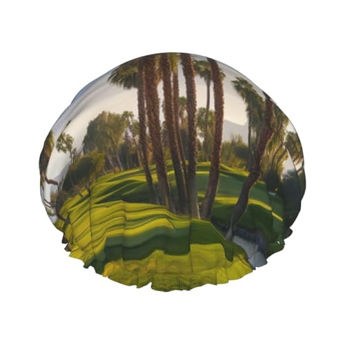 OUSIKA Duschhaube, wiederverwendbar, für Damen, langes Haar, doppellagig, wasserdicht, Palme, Golfplatz, elastischer Duschhut, Haarschutz für Damen, Spa-Salon OUSIKA Duschhaube, wiederverwendbar, für Damen, langes Haar, doppellagig, wasserdicht, Palme, Golfplatz, elastischer Duschhut, Haarschutz für Damen, Spa-Salon von OUSIKA