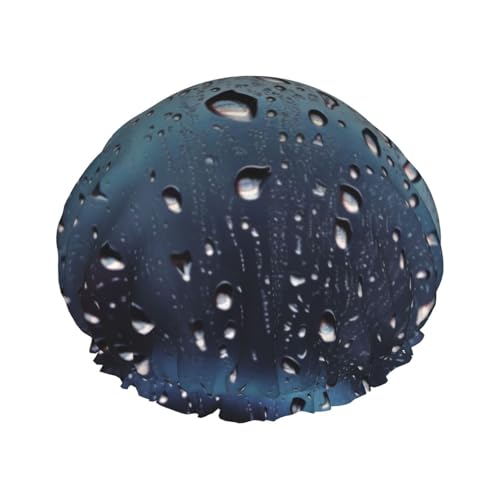 OUSIKA Duschhaube, wiederverwendbar, für Damen, langes Haar, doppellagig, wasserdicht, Regentropfen auf Glas, elastischer Duschhut, Haarschutz für Damen, Spa-Salon OUSIKA Duschhaube, wiederverwendbar, für Damen, langes Haar, doppellagig, wasserdicht, Regentropfen auf Glas, elastischer Duschhut, Haarschutz für Damen, Spa-Salon von OUSIKA