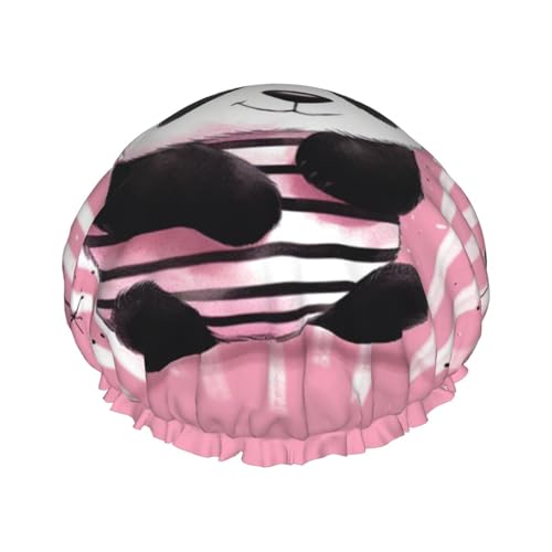 OUSIKA Duschhaube, wiederverwendbar, für Damen, langes Haar, doppellagig, wasserdicht, gestreift, Panda, elastischer Duschhut, Haarschutz für Damen, Spa-Salon OUSIKA Duschhaube, wiederverwendbar, für Damen, langes Haar, doppellagig, wasserdicht, gestreift, Panda, elastischer Duschhut, Haarschutz für Damen, Spa-Salon von OUSIKA
