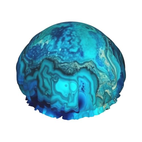 OUSIKA Duschhaube, wiederverwendbar, für Damen, langes Haar, doppellagig, wasserdicht, hellblau, türkis, elastischer Duschhut, Haarschutz für Damen, Spa-Salon OUSIKA Duschhaube, wiederverwendbar, für Damen, langes Haar, doppellagig, wasserdicht, hellblau, türkis, elastischer Duschhut, Haarschutz für Damen, Spa-Salon von OUSIKA