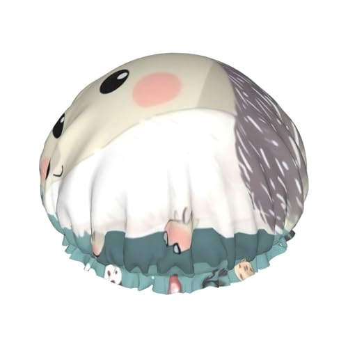 OUSIKA Duschhaube, wiederverwendbar, für Damen, langes Haar, doppellagig, wasserdicht, niedlicher Cartoon-Igel, elastischer Duschhut, Haarschutz für Damen, Spa-Salon OUSIKA Duschhaube, wiederverwendbar, für Damen, langes Haar, doppellagig, wasserdicht, niedlicher Cartoon-Igel, elastischer Duschhut, Haarschutz für Damen, Spa-Salon von OUSIKA