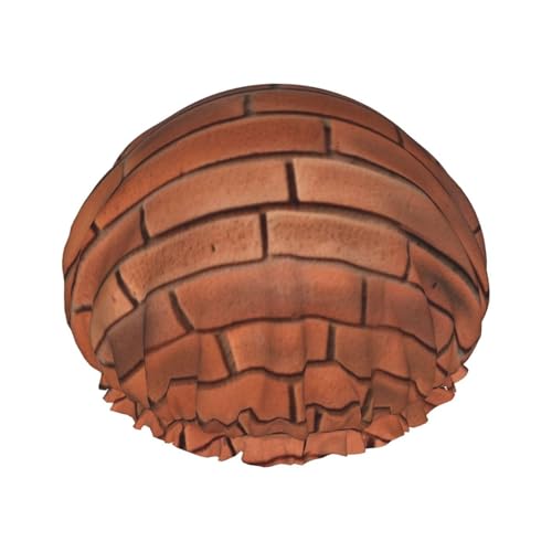 OUSIKA Duschhaube, wiederverwendbar, für Damen, langes Haar, doppellagig, wasserdicht, rote Ziegelwand-Textur, elastischer Duschhut, Haarschutz für Damen, Spa-Salon OUSIKA Duschhaube, wiederverwendbar, für Damen, langes Haar, doppellagig, wasserdicht, rote Ziegelwand-Textur, elastischer Duschhut, Haarschutz für Damen, Spa-Salon von OUSIKA