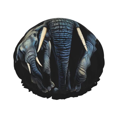 OUSIKA Duschhaube, wiederverwendbar, für Damen, langes Haar, doppellagig, wasserdicht, zwei Elefanten, elastischer Duschhut, Haarschutz für Damen, Spa-Salon OUSIKA Duschhaube, wiederverwendbar, für Damen, langes Haar, doppellagig, wasserdicht, zwei Elefanten, elastischer Duschhut, Haarschutz für Damen, Spa-Salon von OUSIKA