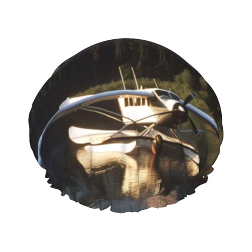 OUSIKA Duschhaube, wiederverwendbare Badekappen für Damen, langes Haar, doppellagig, wasserdicht, Flugzeug auf See, elastischer Duschhut, Haarschutz für Damen, Spa, Salon OUSIKA Duschhaube, wiederverwendbare Badekappen für Damen, langes Haar, doppellagig, wasserdicht, Flugzeug auf See, elastischer Duschhut, Haarschutz für Damen, Spa, Salon von OUSIKA