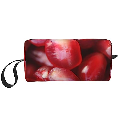 OUSIKA Granatapfel-Frucht-Kosmetiktaschen für Frauen, tragbare Make-up-Tasche, Reise-Aufbewahrungstasche, tägliche Empfangstasche, große Kapazität, Kulturbeutel, Weiß, Einheitsgröße, weiß, von OUSIKA