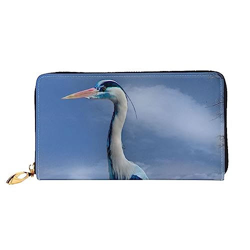 OUSIKA HERON Damen Geldbörse Leder Große Kapazität Reißverschluss Clutch Handtasche Münzbörse für Frauen, Schwarz , Einheitsgröße von OUSIKA